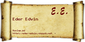 Eder Edvin névjegykártya